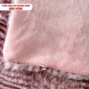 Chăn lông cáo nhân tạo Misuko Nami loang lượn sóng màu hồng 200x220cm nặng 2,5kg - Ảnh 7