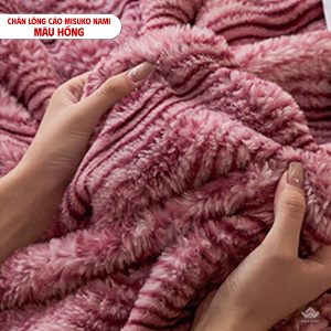 Chăn lông cáo nhân tạo Misuko Nami loang lượn sóng màu hồng 200x220cm nặng 2,5kg - Ảnh 5