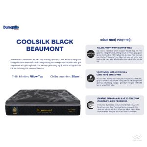 Đệm lò xo túi độc lập Dunlopillo CoolSilk Black Beaumont 38cm - Ảnh 4