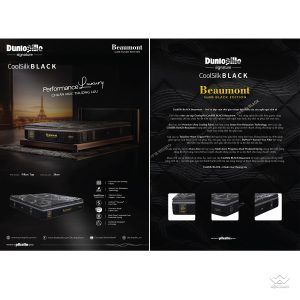 Đệm lò xo túi độc lập Dunlopillo CoolSilk Black Beaumont 38cm - Ảnh 7