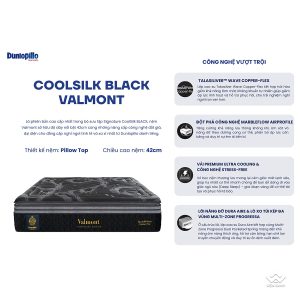 Đệm lò xo túi độc lập Dunlopillo CoolSilk Black Valmont 42cm - Ảnh 4