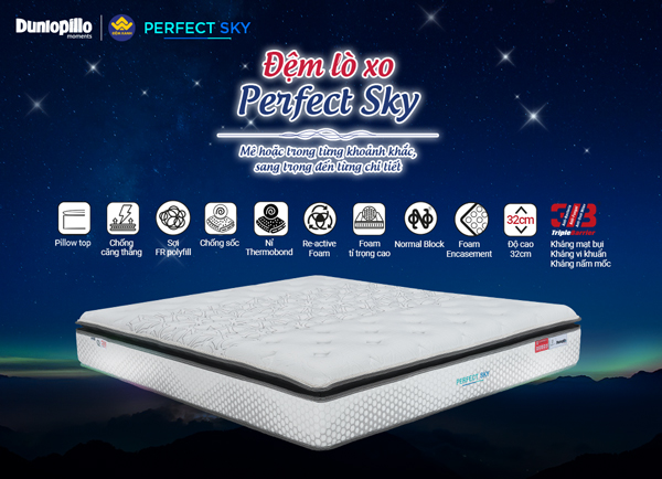 Đệm lò xo Dunlopillo Perfect Sky 34cm - Ảnh 3