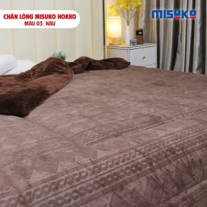 Chăn lông Misuko Hokko màu nâu 210x250 nặng 4kg - Ảnh 6