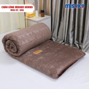 Chăn lông Misuko Hokko màu nâu 210x250 nặng 4kg - Ảnh 3