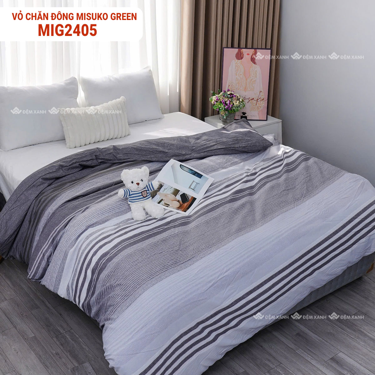 Vỏ chăn đông misuko green - Ảnh 11