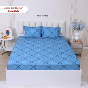 Bộ ga chun Sông Hồng basic cotton BC26122
